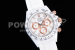 Rolex Daytona White Ceramic 5GF Best Edition White/RG Dial on White Rubber Strap A7750 Super Clone Watch - Image 2