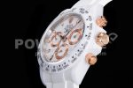 Rolex Daytona White Ceramic 5GF Best Edition White/RG Dial on White Rubber Strap A7750 Super Clone Watch - Image 10