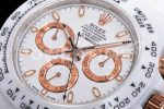 Rolex Daytona White Ceramic 5GF Best Edition White/RG Dial on White Rubber Strap A7750 Super Clone Watch - Image 8