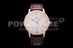 Vacheron Constantin Patrimony Date RG FKF 1:1 Best Edition White Dial on Brown Leather Strap MIYOTA 9015 Super Clone Watch