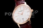 Vacheron Constantin Patrimony Date RG FKF 1:1 Best Edition White Dial on Brown Leather Strap MIYOTA 9015 Super Clone Watch - Image 4