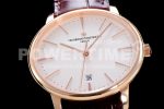 Vacheron Constantin Patrimony Date RG FKF 1:1 Best Edition White Dial on Brown Leather Strap MIYOTA 9015 Super Clone Watch - Image 2