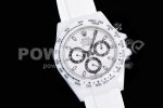 Rolex Daytona White Ceramic 5GF Best Edition White/Black Dial on White Rubber Strap A7750 Super Clone Watch - Image 2