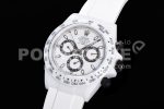 Rolex Daytona White Ceramic 5GF Best Edition White/Black Dial on White Rubber Strap A7750 Super Clone Watch - Image 3