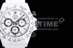 Rolex Daytona White Ceramic 5GF Best Edition White/Black Dial on White Rubber Strap A7750 Super Clone Watch - Image 5
