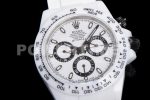Rolex Daytona White Ceramic 5GF Best Edition White/Black Dial on White Rubber Strap A7750 Super Clone Watch - Image 6