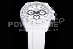 Rolex Daytona White Ceramic 5GF Best Edition White/Black Dial on White Rubber Strap A7750 Super Clone Watch - Image 7