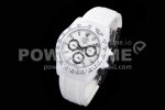 Rolex Daytona White Ceramic 5GF Best Edition White/Black Dial on White Rubber Strap A7750 Super Clone Watch - Image 4