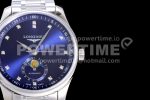 Longines Master Moonphase SS APSF 1:1 Best Edition Blue Diamonds Dial on SS Bracelet AL899 Super Clone Watch - Image 4