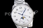 Longines Master Moonphase SS APSF 1:1 Best Edition White Numeral Dial on SS Bracelet AL899 Super Clone Watch - Image 2