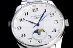 Longines Master Moonphase SS APSF 1:1 Best Edition White Numeral Dial on SS Bracelet AL899 Super Clone Watch - Image 5