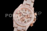 Rolex Daytona Jumbo RG TWF Roman Scale Full Paved Diamonds Dial and Bracelet A7750 Super Clone Watch - Image 3