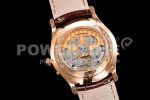 Jaeger-LeCoultre Master Ultra Thin Moon RG GF 1:1 Diamonds Bezel Silver Dial on Brown Leather Strap A925 Super Clone Watch - Image 7
