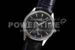 Jaeger-LeCoultre Master Ultra Thin Moon 1368470 SS ZF 1:1 Best Edition Black Dial on Black Leather Strap A925 Super Clone Watch - Image 3