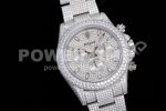 Rolex Daytona Jumbo SS TWF Full Paved Diamonds Dial and Bracelet A7750 Super Clone Watch - Image 2
