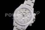 Rolex Daytona Jumbo SS TWF Full Paved Diamonds Dial and Bracelet A7750 Super Clone Watch - Image 3
