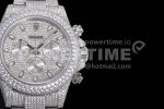 Rolex Daytona Jumbo SS TWF Full Paved Diamonds Dial and Bracelet A7750 Super Clone Watch - Image 4