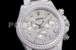 Rolex Daytona Jumbo SS TWF Full Paved Diamonds Dial and Bracelet A7750 Super Clone Watch - Image 6