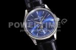Jaeger-LeCoultre Master Ultra Thin Small Second SS ZF 1:1 Best Edition Blue Dial on Black Leather Strap A896 Super Clone Watch - Image 2
