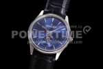 Jaeger-LeCoultre Master Ultra Thin Small Second SS ZF 1:1 Best Edition Blue Dial on Black Leather Strap A896 Super Clone Watch - Image 3