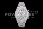 Rolex Daytona Jumbo SS TWF Roman Scale Full Paved Diamonds Dial and Bracelet A7750 Super Clone Watch