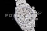 Rolex Daytona Jumbo SS TWF Roman Scale Full Paved Diamonds Dial and Bracelet A7750 Super Clone Watch - Image 2