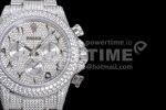 Rolex Daytona Jumbo SS TWF Roman Scale Full Paved Diamonds Dial and Bracelet A7750 Super Clone Watch - Image 4