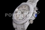 Rolex Daytona Jumbo SS TWF Roman Scale Full Paved Diamonds Dial and Bracelet A7750 Super Clone Watch - Image 7