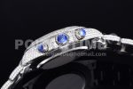 Rolex Daytona Jumbo SS TWF Roman Scale Full Paved Diamonds Dial and Bracelet A7750 Super Clone Watch - Image 8
