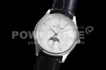Jaeger-LeCoultre Master Ultra Thin Moon 1368420 SS GF 1:1 Best Edition White Dial on Black Leather Strap A925 Super Clone Watch V3 - Image 3