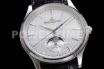 Jaeger-LeCoultre Master Ultra Thin Moon 1368420 SS GF 1:1 Best Edition White Dial on Black Leather Strap A925 Super Clone Watch V3 - Image 5