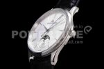 Jaeger-LeCoultre Master Ultra Thin Moon 1368420 SS GF 1:1 Best Edition White Dial on Black Leather Strap A925 Super Clone Watch V3 - Image 6