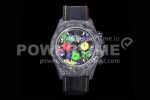 Rolex Daytona DIW TWF Best Edition Carbon Case and Bezel Colorful Dial on Black Nylon Strap A7750 Super Clone Watch