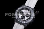 Rolex Daytona DIW TWF Best Edition Carbon Case and Bezel White/Black Dial on White Nylon Strap A7750 Super Clone Watch - Image 3