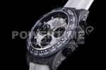 Rolex Daytona DIW TWF Best Edition Carbon Case and Bezel White/Black Dial on White Nylon Strap A7750 Super Clone Watch - Image 11
