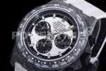 Rolex Daytona DIW TWF Best Edition Carbon Case and Bezel White/Black Dial on White Nylon Strap A7750 Super Clone Watch - Image 10