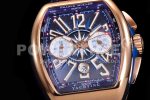 Franck Muller Vanguard Chrono RG ABF 1:1 Best Edition Blue Textured Dial on Blue Nylon Strap A7750 Super Clone Watch - Image 5