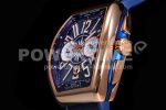 Franck Muller Vanguard Chrono RG ABF 1:1 Best Edition Blue Textured Dial on Blue Nylon Strap A7750 Super Clone Watch - Image 6