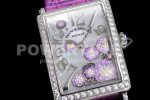 Franck Muller Long Island Ladies SS Diamonds Bezel ZF 1:1 Mother of Pearl Dial on Purple Leather Strap Swiss Ronda Quartz Super Clone Watch - Image 5