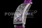 Franck Muller Long Island Ladies SS Diamonds Bezel ZF 1:1 Mother of Pearl Dial on Purple Leather Strap Swiss Ronda Quartz Super Clone Watch - Image 6
