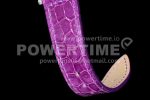 Franck Muller Long Island Ladies SS Diamonds Bezel ZF 1:1 Mother of Pearl Dial on Purple Leather Strap Swiss Ronda Quartz Super Clone Watch - Image 9