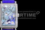 Franck Muller Long Island Ladies SS White MOP Dial Diamonds Bezel on Blue Leather Strap Jap Quartz Super Clone Watch - Image 3