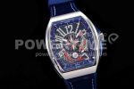 Franck Muller Vanguard V45 KOI SS ABF 1:1 Best Edition Blue Fish Dial on Blue Gummy Strap A2824 Super Clone Watch - Image 2