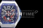Franck Muller Vanguard V45 KOI SS ABF 1:1 Best Edition Blue Fish Dial on Blue Gummy Strap A2824 Super Clone Watch - Image 4