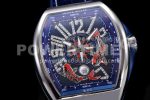 Franck Muller Vanguard V45 KOI SS ABF 1:1 Best Edition Blue Fish Dial on Blue Gummy Strap A2824 Super Clone Watch - Image 5