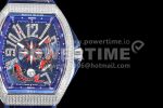 Franck Muller Vanguard V45 KOI Full Diamonds SS ABF 1:1 Best Edition Blue Fish Dial on Blue Gummy Strap A2824 Super Clone Watch - Image 4