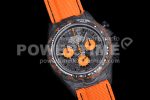 Rolex Daytona DIW Carbon Case and Bezel Black/Orange Dial on Orange Nylon Strap A7750 Super Clone Watch - Image 2