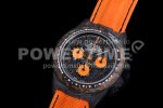 Rolex Daytona DIW Carbon Case and Bezel Black/Orange Dial on Orange Nylon Strap A7750 Super Clone Watch - Image 3