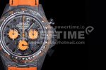 Rolex Daytona DIW Carbon Case and Bezel Black/Orange Dial on Orange Nylon Strap A7750 Super Clone Watch - Image 4