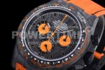 Rolex Daytona DIW Carbon Case and Bezel Black/Orange Dial on Orange Nylon Strap A7750 Super Clone Watch - Image 10